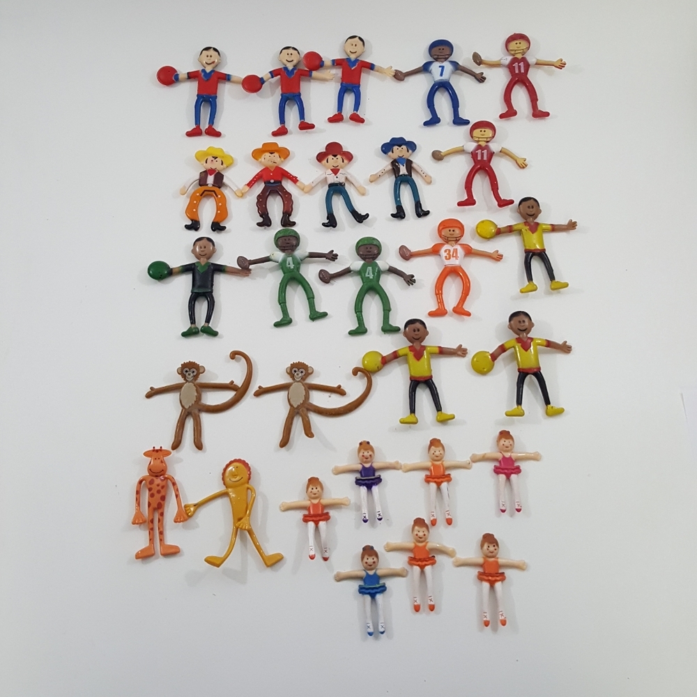 28pc flat bendable 3-4" Play Action Figures